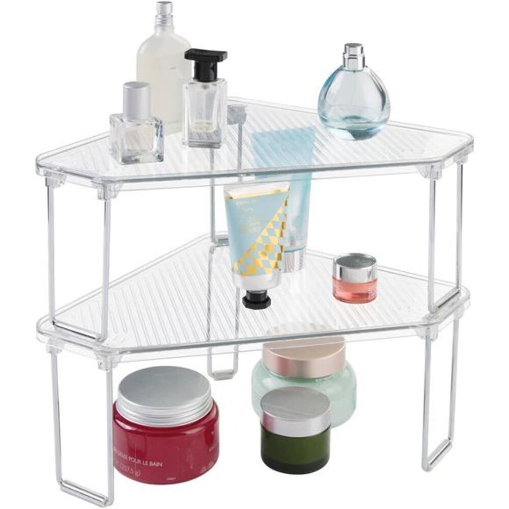 Plastic/Steel Corner Stackable Rack, Storage Organizer Shelf
